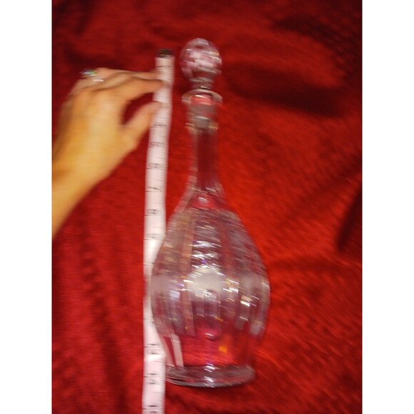 Vintage Lead Cut Crystal Star Decanter With Stopper 14.5" Tall Unmarked - Picture 8 of 9